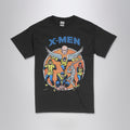The X-Men #1 vintage comic book t-shirt  with DTG printed  original team art (Cyclops, Jean Grey, Beast, Angel, Iceman, Professor X) on a black unisex crew neck tee. High-quality graphic tee  for comic book fans.